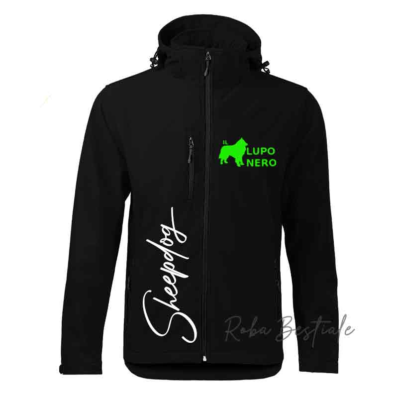 - PREVENDITA - Giacca in SoftShell IL LUPO NERO - Uomo o Donna - Nera dalla S alla 3XL