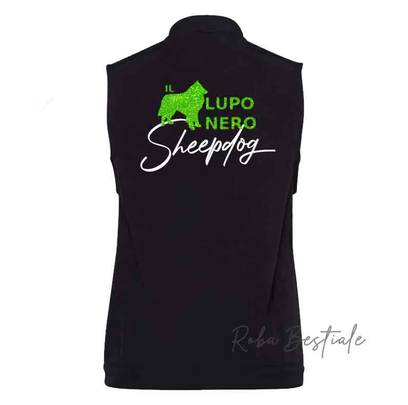 - PREVENDITA - Gilet in SoftShell IL LUPO NERO - GLITTERATO! Unisex - Nero dalla XS alla 3XL