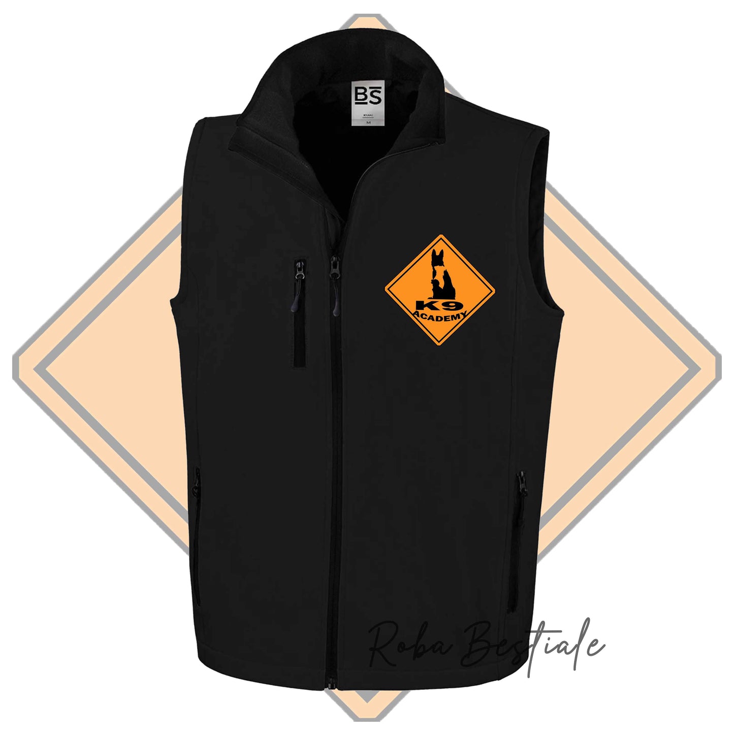Gilet in SoftShell K9 ACADEMY - Unisex - Nero o Arancione, dalla XS alla 3XL