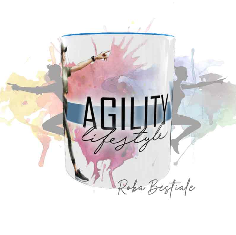 Tazza AGILITY LifeStyle - BORDER COLLIE Bianco e Nero - In Ceramica, 330 ml