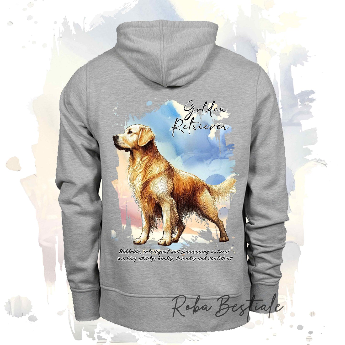 Felpa BEHAVIOR - GOLDEN RETRIEVER - Standard FCI - Unisex - Grigia - dalla XS alla 3XL