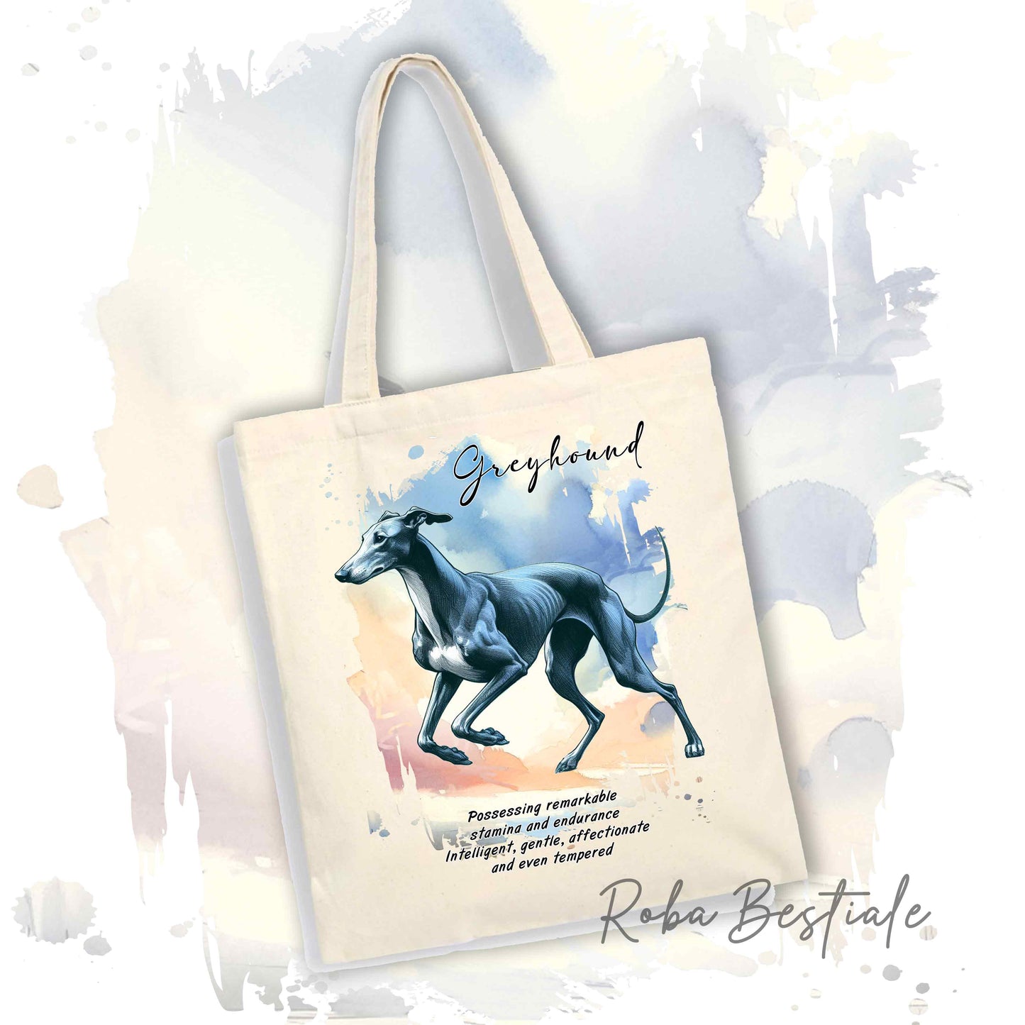Shopper BEHAVIOR - GREYHOUND Blue - Standard FCI - Diversi colori disponibili, 100% Cotone