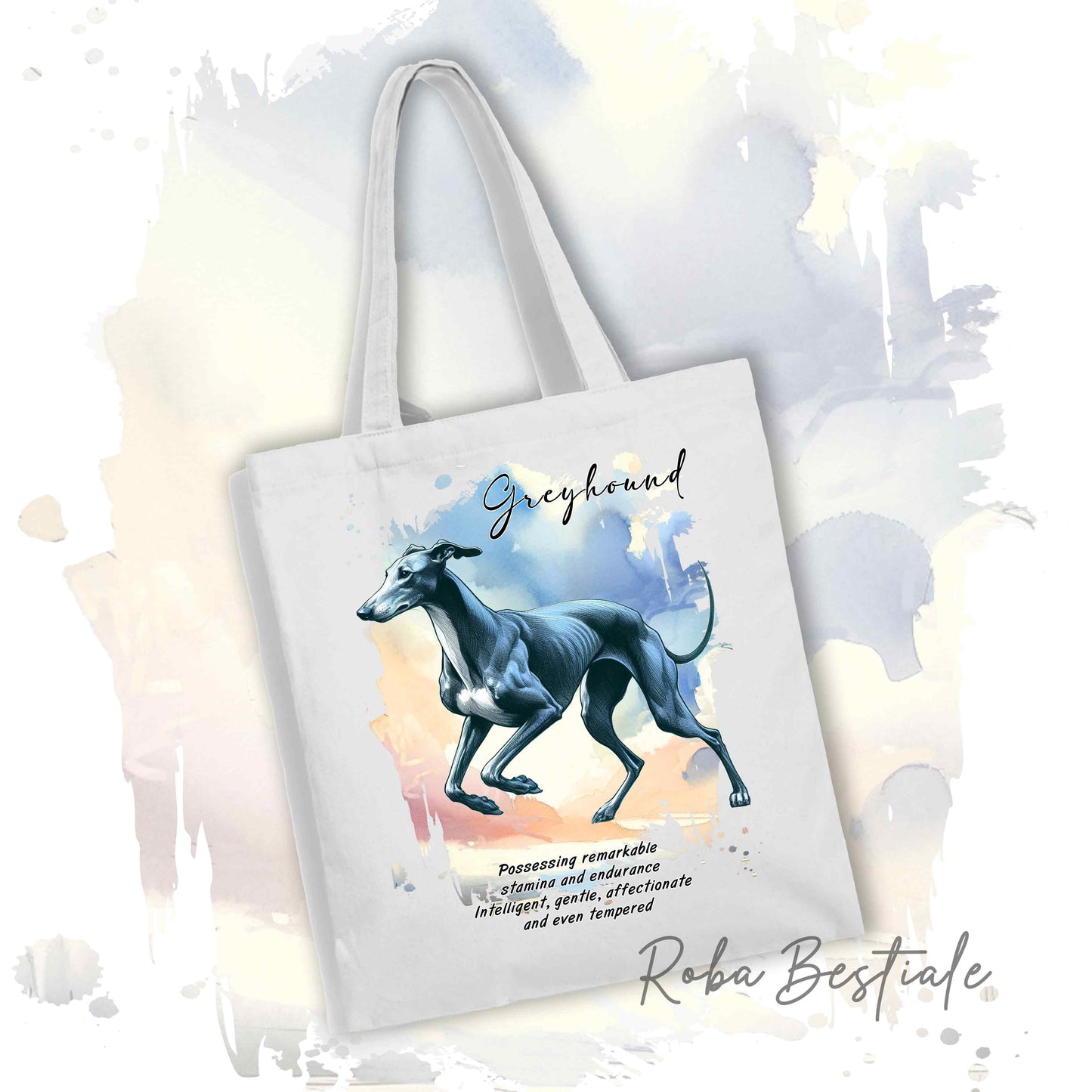 Shopper BEHAVIOR - GREYHOUND Blue - Standard FCI - Diversi colori disponibili, 100% Cotone