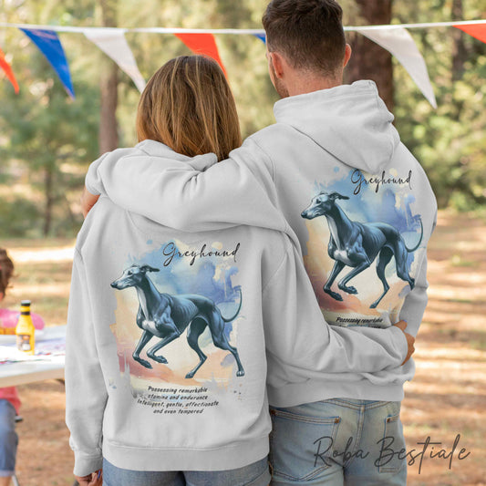 Felpa BEHAVIOR - GREYHOUND Blue - Standard FCI - Unisex - Grigia - dalla XS alla 3XL