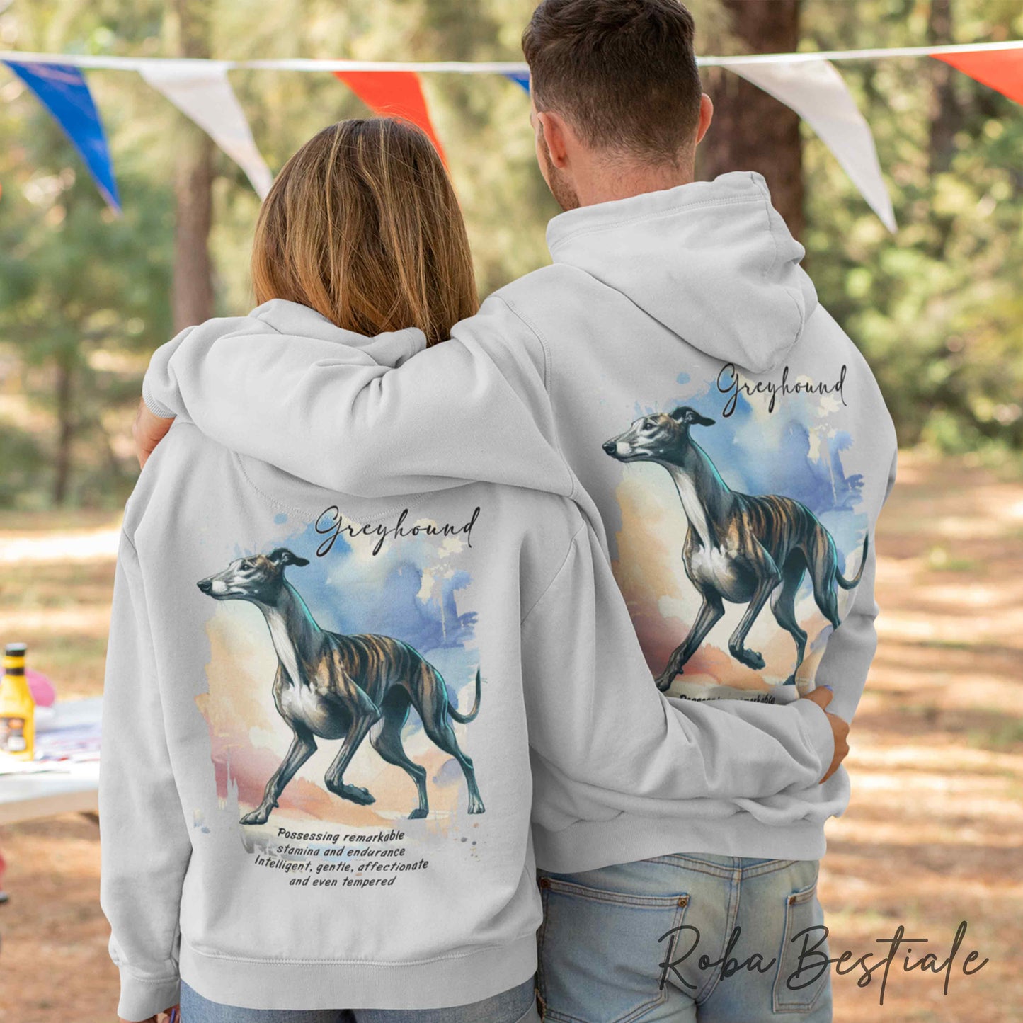 Felpa BEHAVIOR - GREYHOUND Tigrato - Standard FCI - Unisex - Grigia - dalla XS alla 3XL