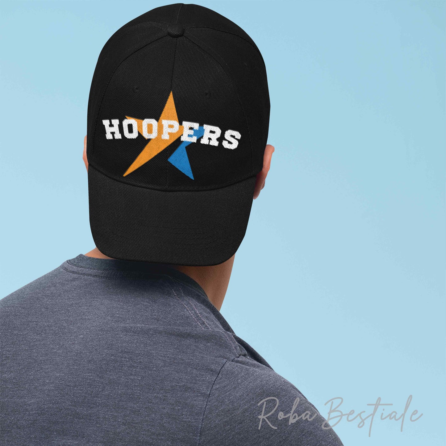 Cappellino STAR - HOOPERS - 100% Cotone - Nero