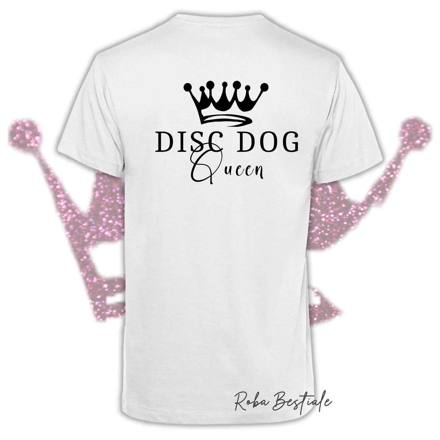 T-Shirt HRH - DISC DOG QUEEN - Uomo o Donna, BASIC COLORS! - dalla XS alla 5XL