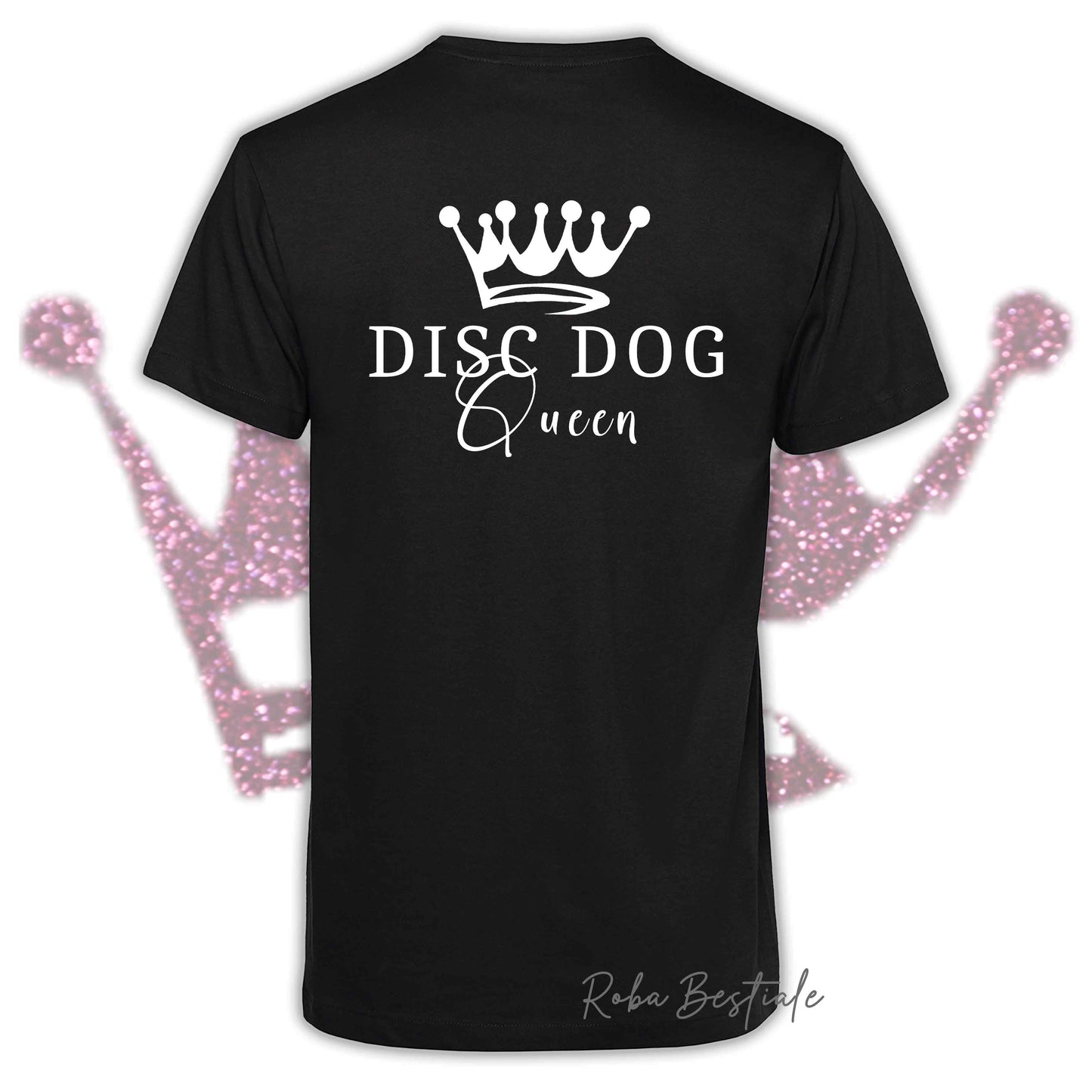 T-Shirt HRH - DISC DOG QUEEN - Uomo o Donna, BASIC COLORS! - dalla XS alla 5XL