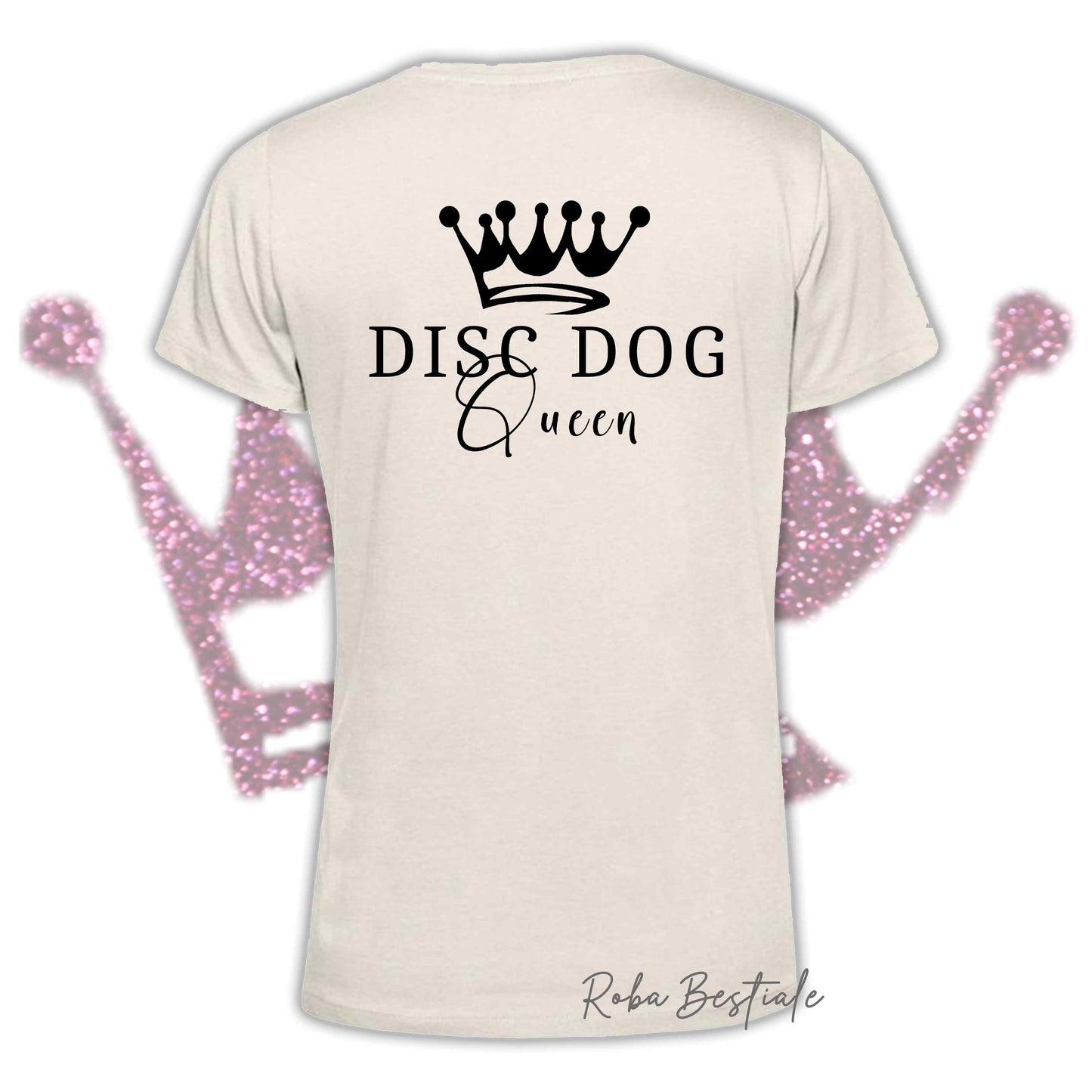 T-Shirt HRH - DISC DOG QUEEN - Uomo o Donna, BASIC COLORS! - dalla XS alla 5XL