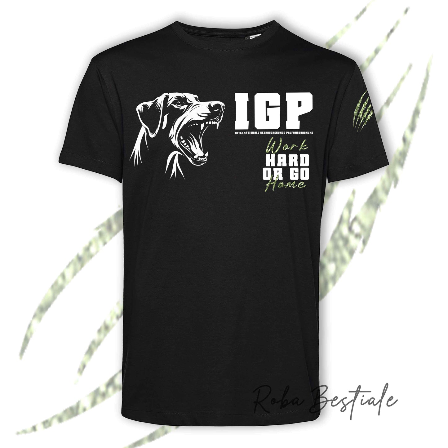 T-Shirt IGP4 - DOBERMANN - GLITTER! NERA, 100% Cotone, Uomo o Donna - dalla XS alla 5XL