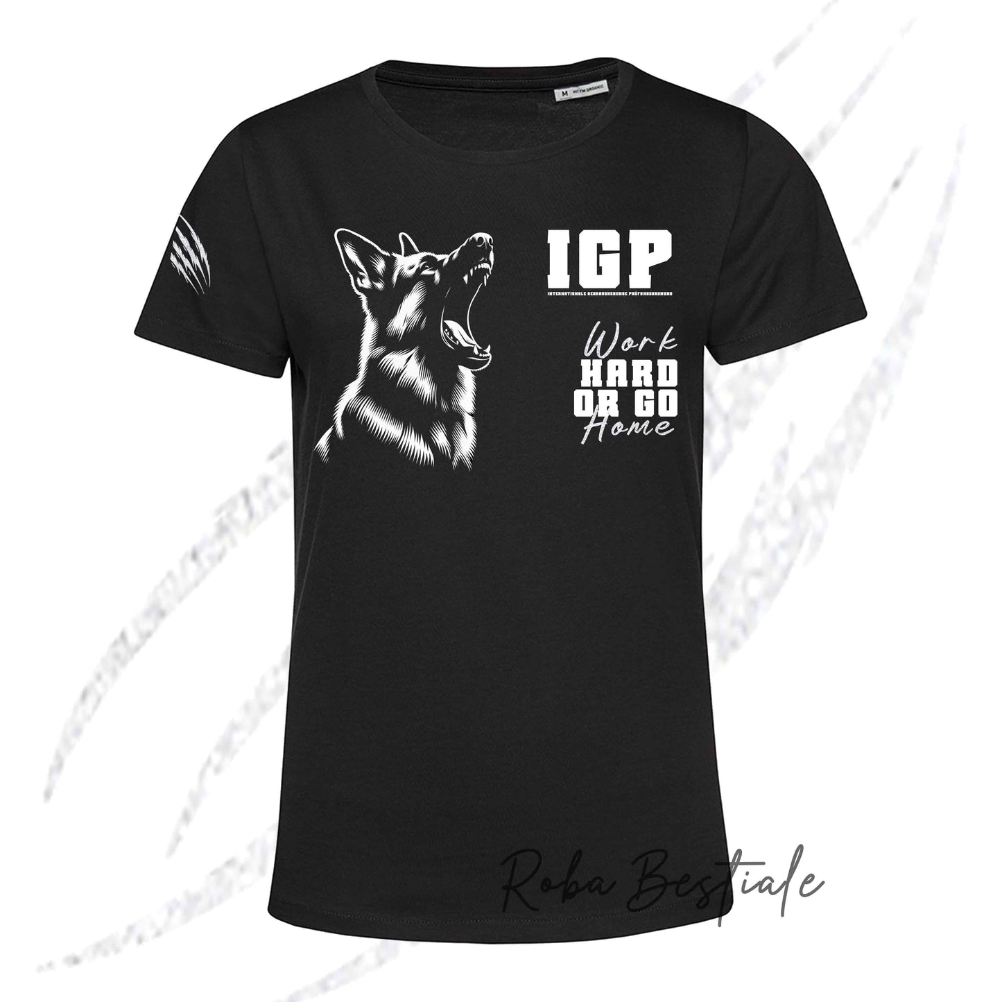 T-Shirt IGP4 - PASTORE TEDESCO - GLITTER! NERA, 100% Cotone, Uomo o Donna - dalla XS alla 5XL