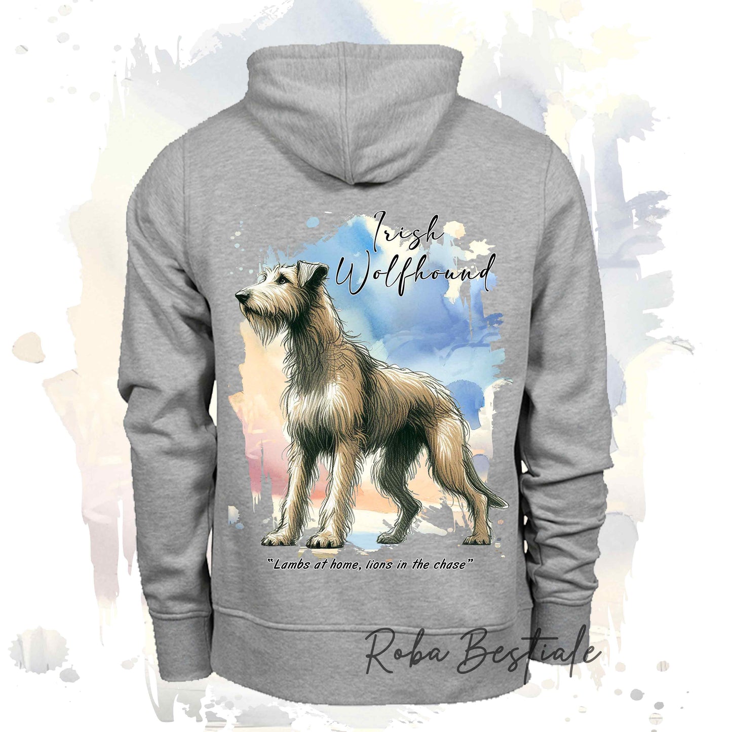 Felpa BEHAVIOR - IRISH WOLFHOUND Fulvo - Standard FCI - Unisex - Grigia - dalla XS alla 3XL