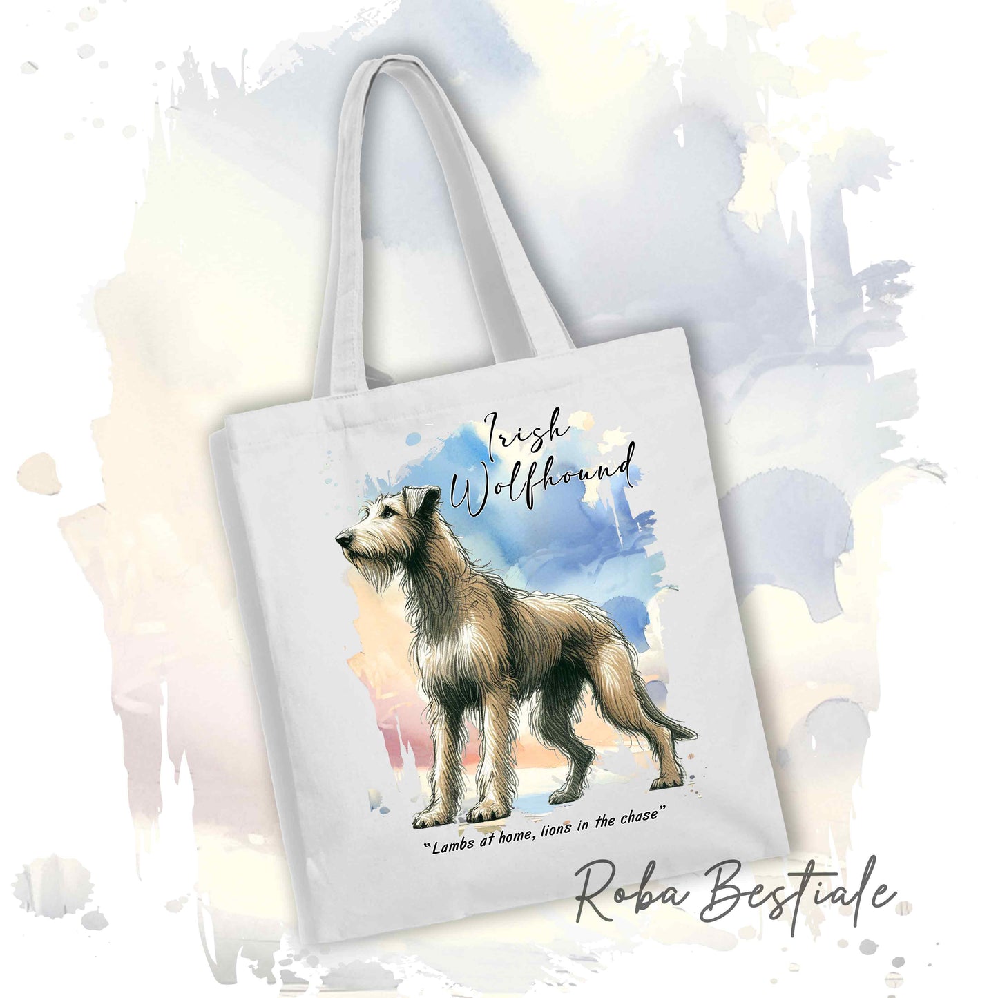 Shopper BEHAVIOR - IRISH WOLFHOUND Fulvo - Standard FCI - Diversi colori disponibili, 100% Cotone