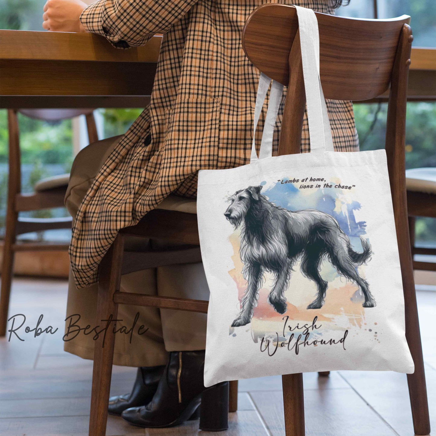 Shopper BEHAVIOR - IRISH WOLFHOUND Grigio - Standard FCI - Diversi colori disponibili, 100% Cotone