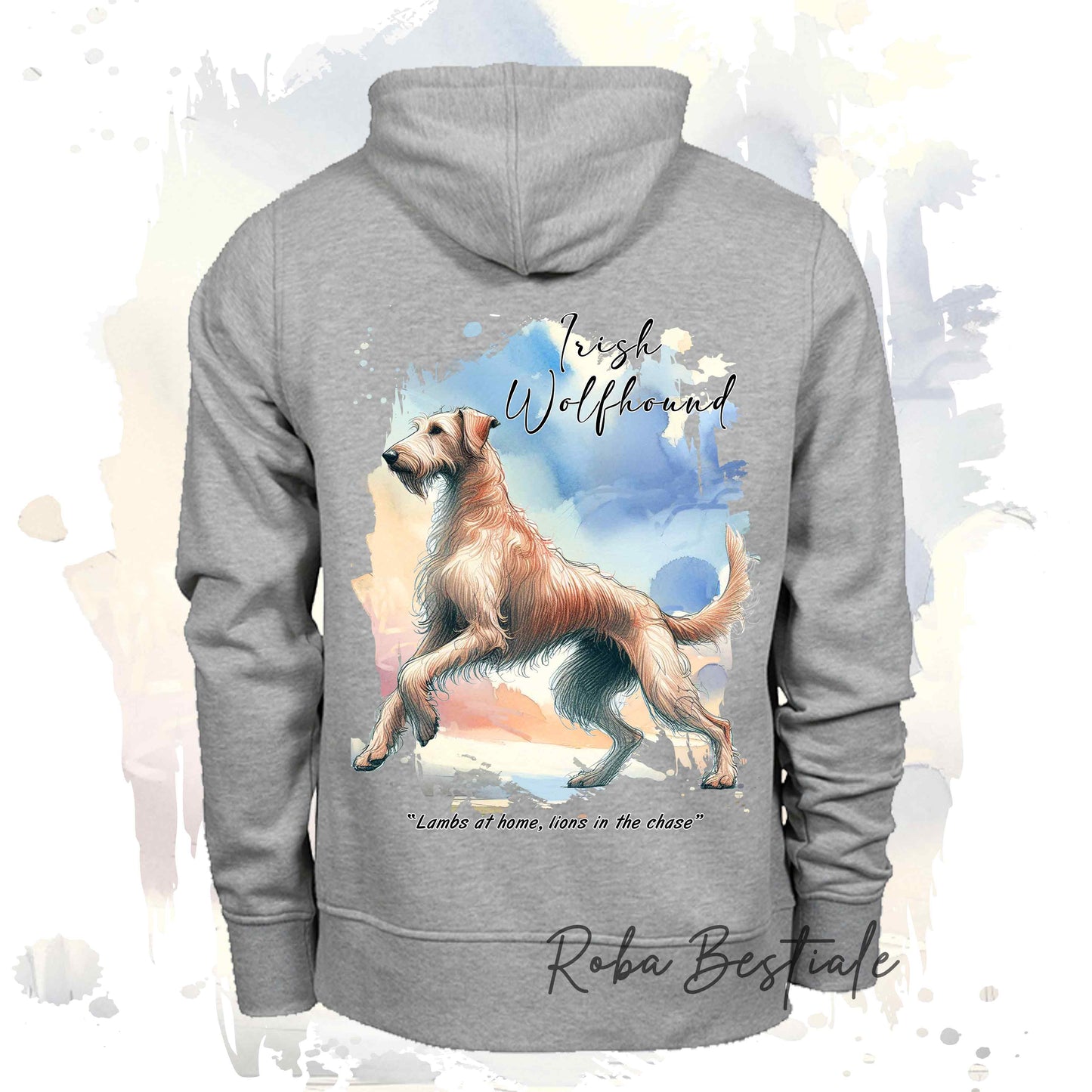 Felpa BEHAVIOR - IRISH WOLFHOUND Rosso - Standard FCI - Unisex - Grigia - dalla XS alla 3XL