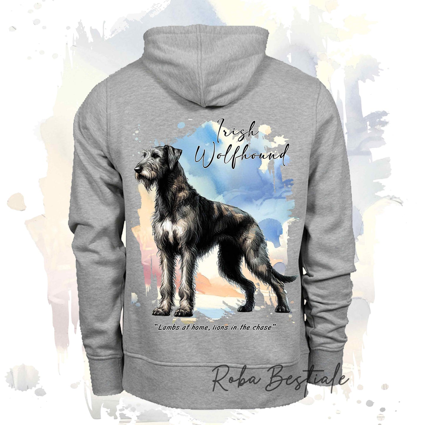 Felpa BEHAVIOR - IRISH WOLFHOUND Tigrato - Standard FCI - Unisex - Grigia - dalla XS alla 3XL