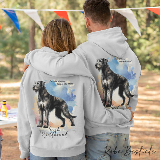 Felpa BEHAVIOR - IRISH WOLFHOUND Tigrato - Standard FCI - Unisex - Grigia - dalla XS alla 3XL