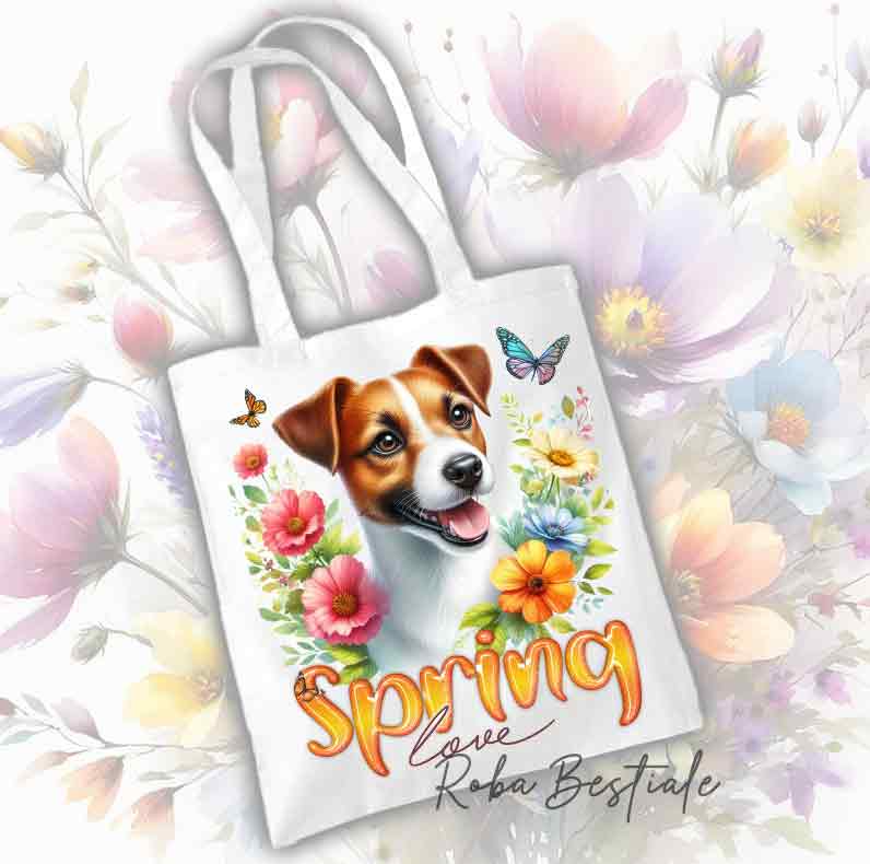 SPRING LOVE Shopper - JACK RUSSELL TERRIER White Fawn