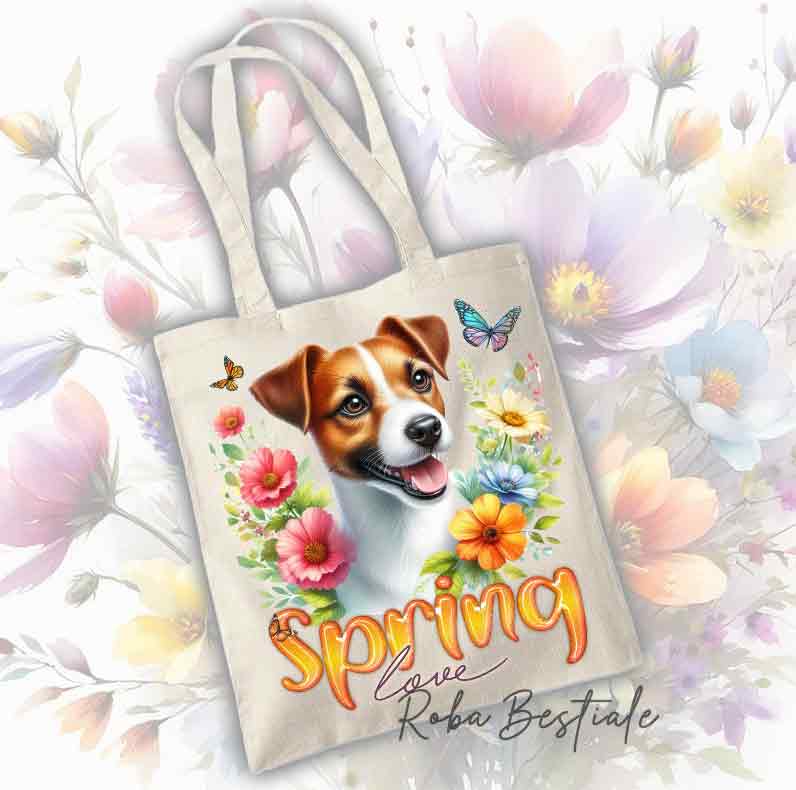 SPRING LOVE Shopper - JACK RUSSELL TERRIER White Fawn
