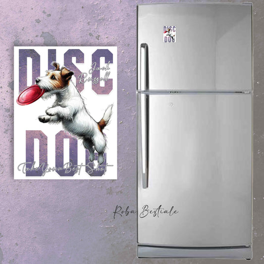 Calamita APTITUDE - DISC DOG - JACK RUSSELL TERRIER Broken - in MDF - 7x5 cm