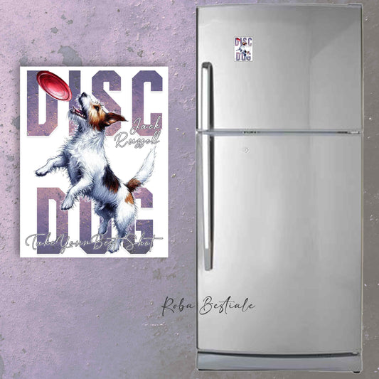 Calamita APTITUDE - DISC DOG - JACK RUSSELL TERRIER Rough - in MDF - 7x5 cm