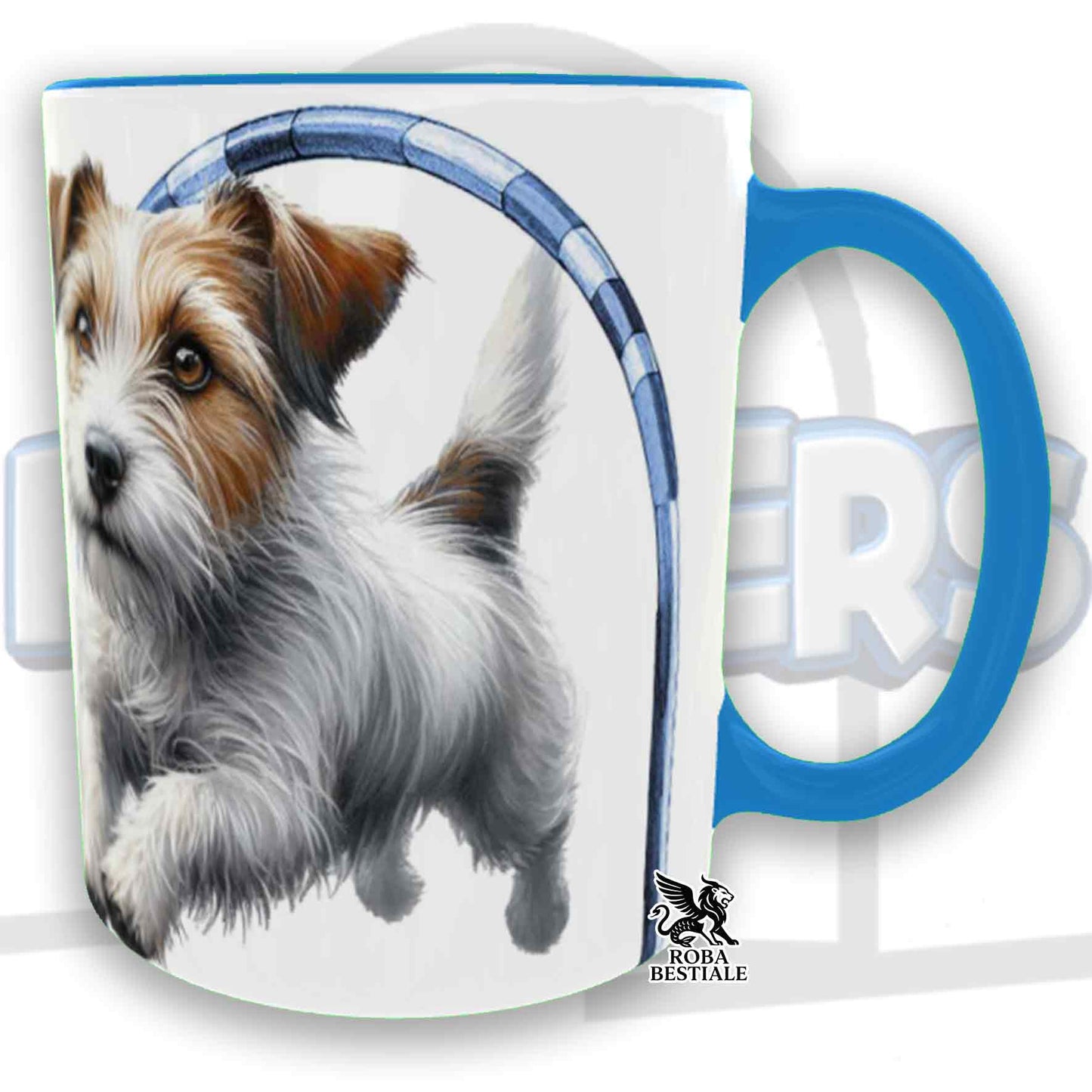 HOOPERS Player Mug - JACK RUSSELL TERRIER Rough - Ceramic, with colored handle and interior - 330 ml