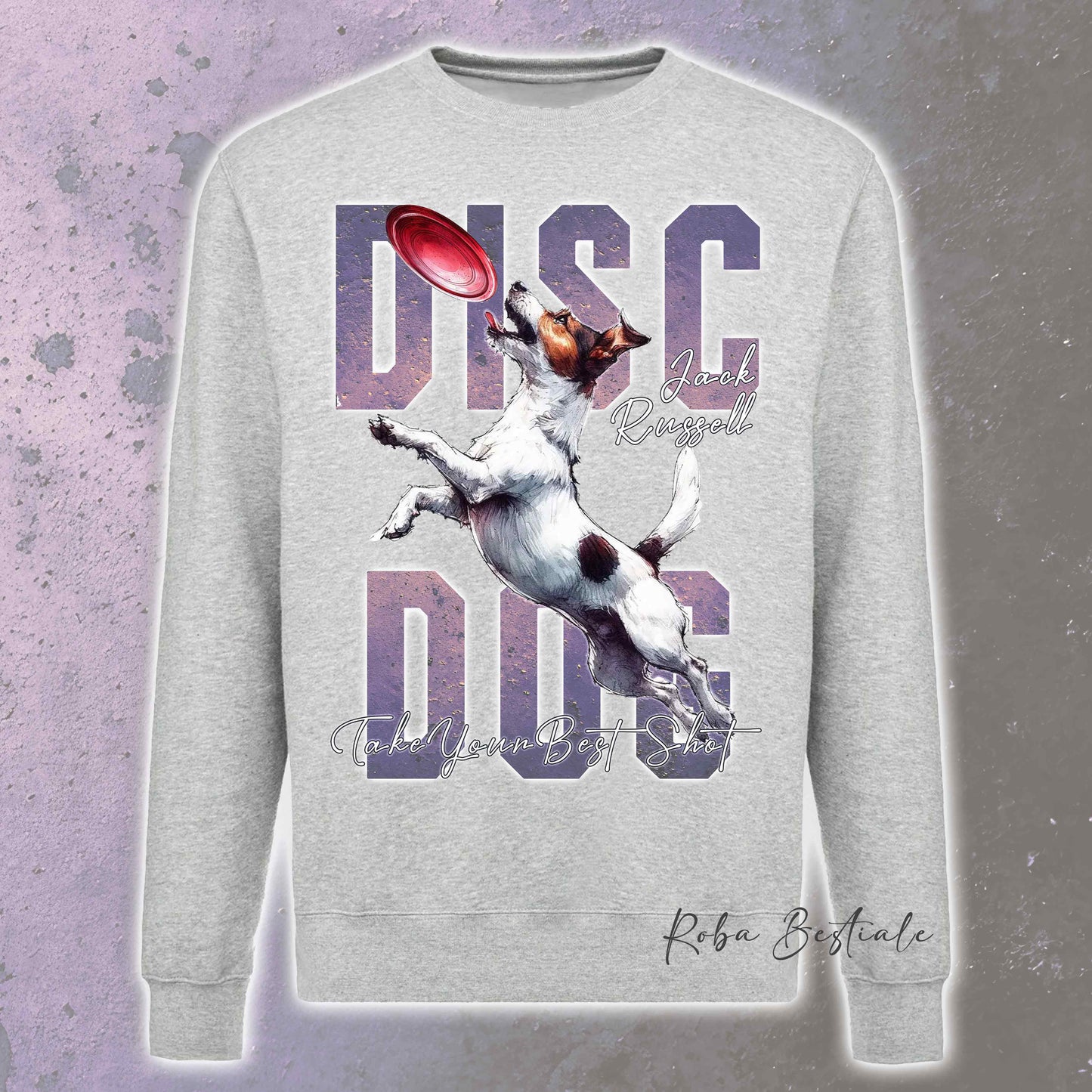Felpa Invernale APTITUDE - DISC DOG - JACK RUSSELL TERRIER Smooth - Girocollo, Unisex, in tanti colori! - dalla XS alla 3XL