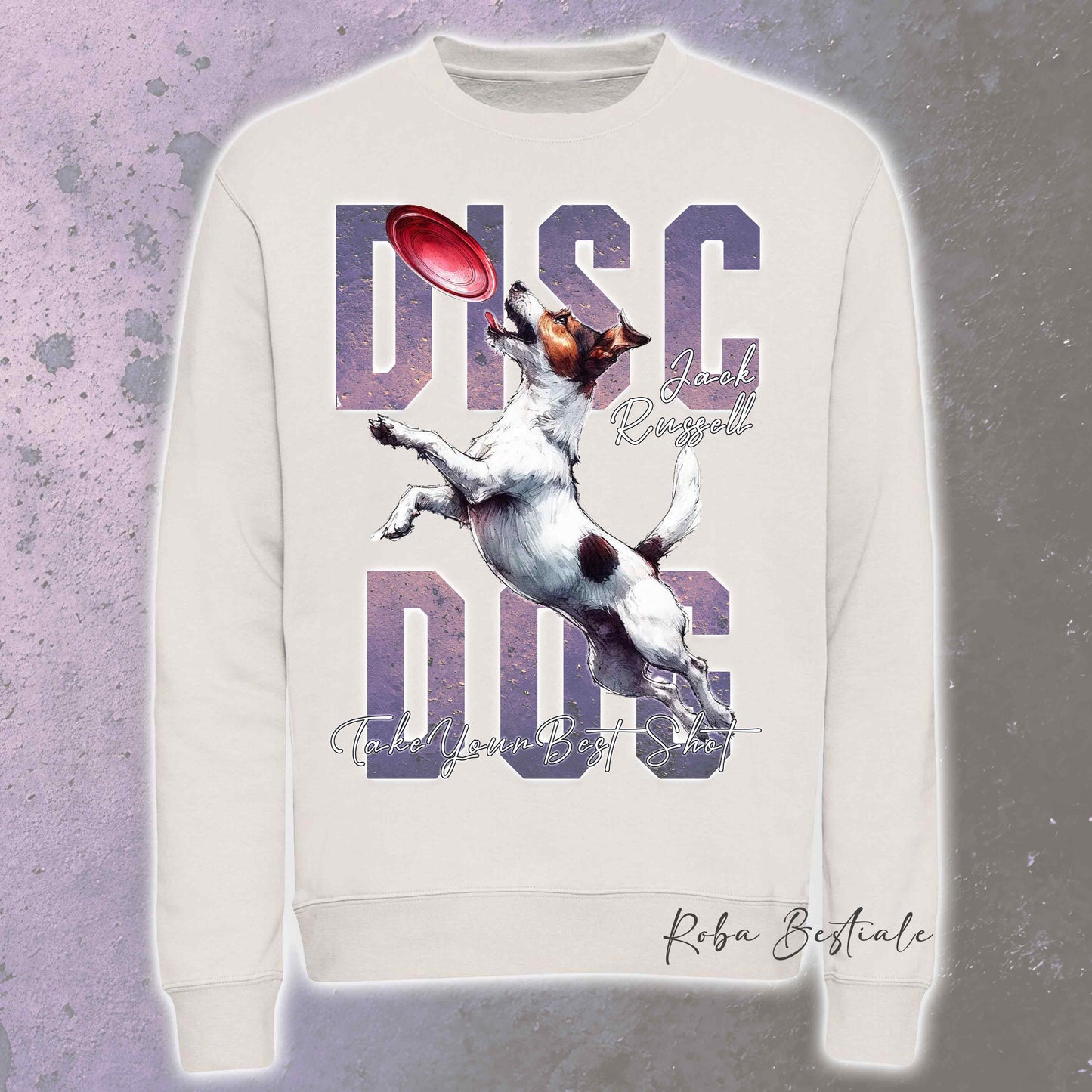 Felpa Invernale APTITUDE - DISC DOG - JACK RUSSELL TERRIER Smooth - Girocollo, Unisex, in tanti colori! - dalla XS alla 3XL