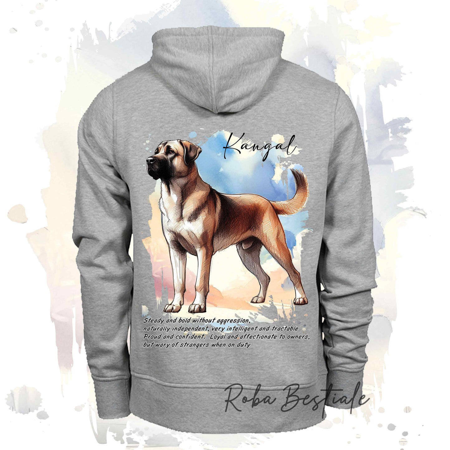 Felpa BEHAVIOR - KANGAL - Standard FCI - Unisex - Grigia - dalla XS alla 3XL