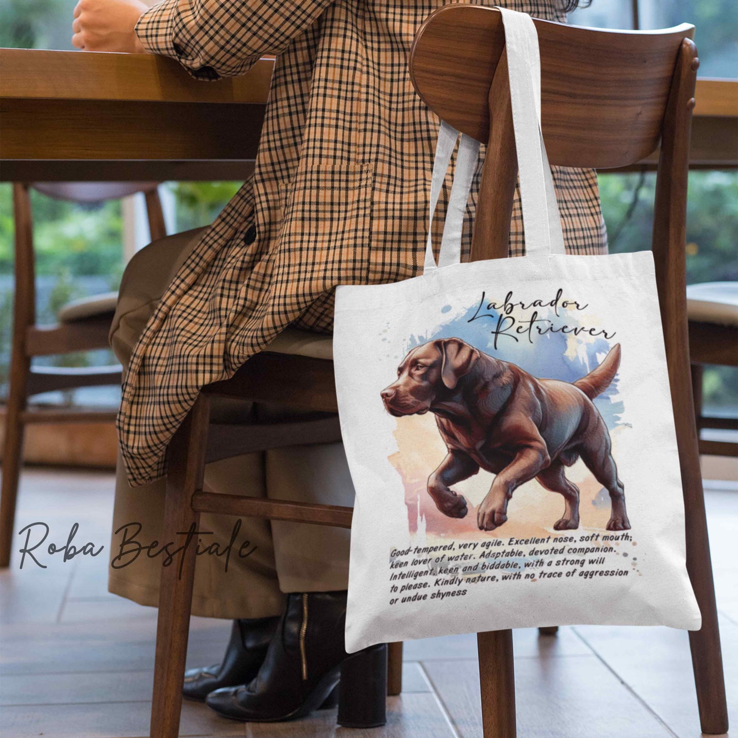 Shopper BEHAVIOR - LABRADOR RETRIEVER Chocolate - Standard FCI - Diversi colori disponibili, 100% Cotone