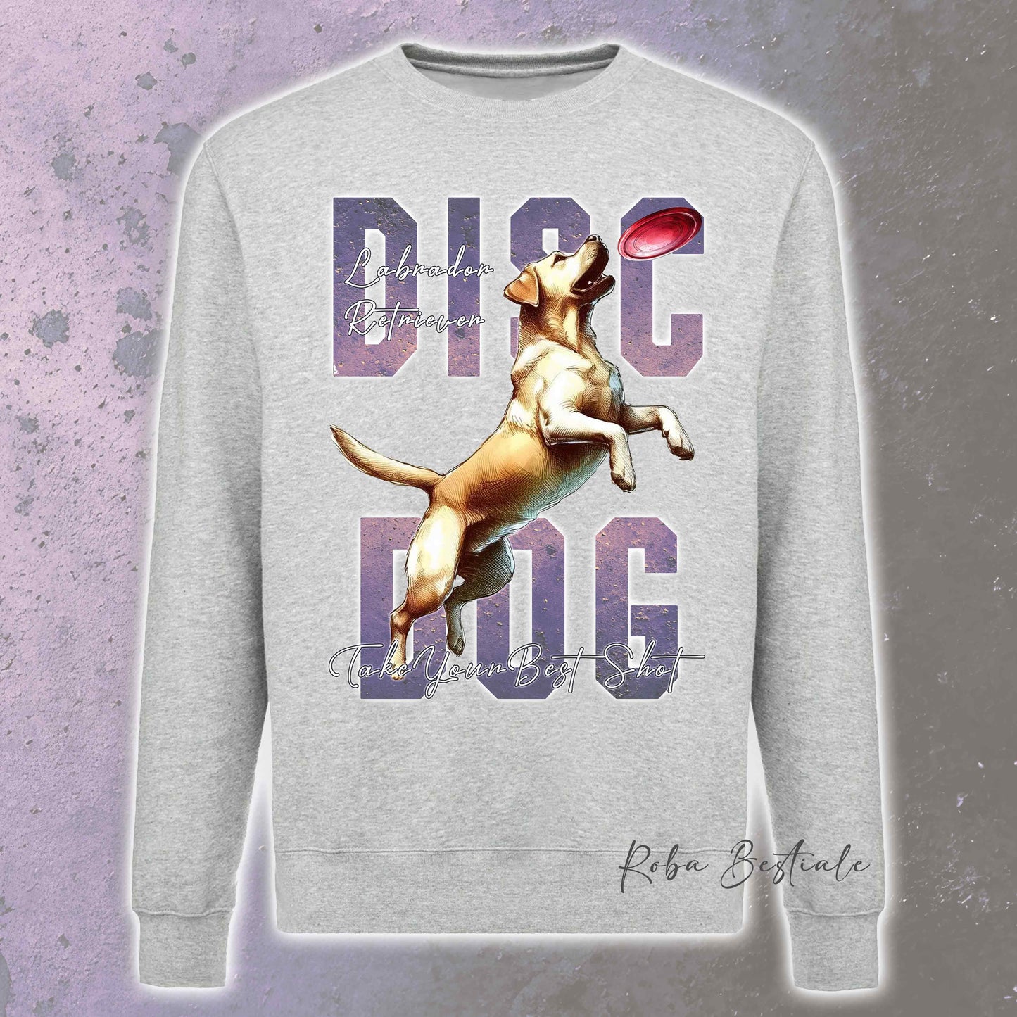 Felpa Invernale APTITUDE - DISC DOG - LABRADOR RETRIEVER - Girocollo, Unisex, in tanti colori! - dalla XS alla 3XL