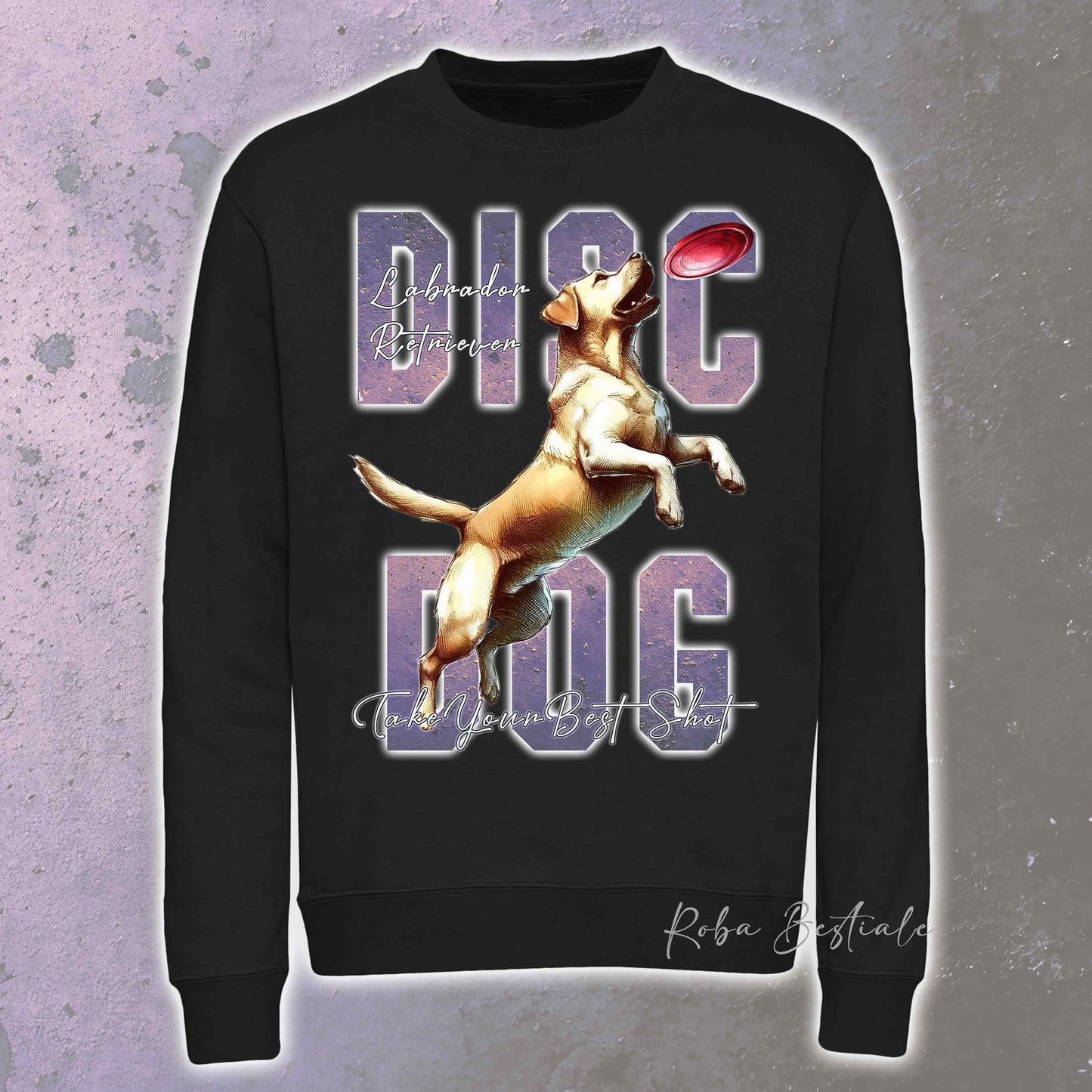Felpa Invernale APTITUDE - DISC DOG - LABRADOR RETRIEVER - Girocollo, Unisex, in tanti colori! - dalla XS alla 3XL