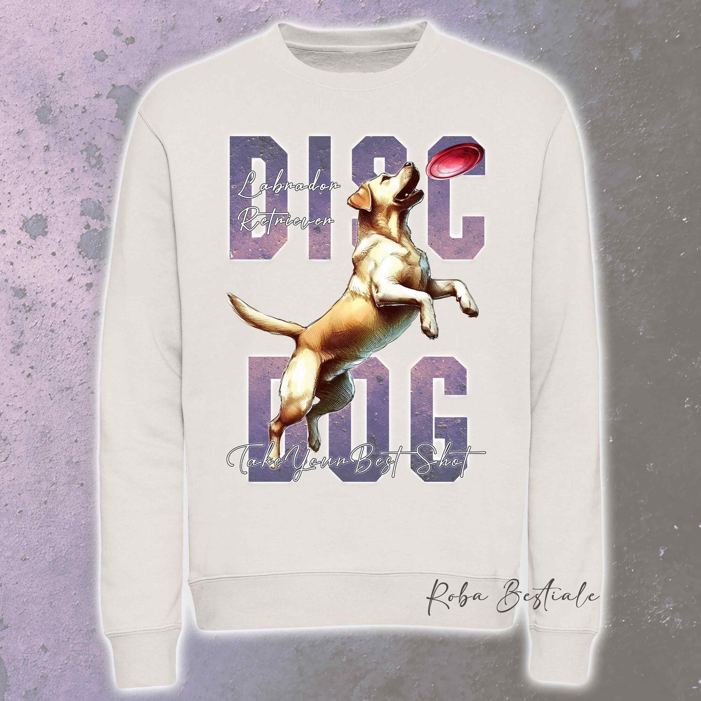 Felpa Invernale APTITUDE - DISC DOG - LABRADOR RETRIEVER - Girocollo, Unisex, in tanti colori! - dalla XS alla 3XL