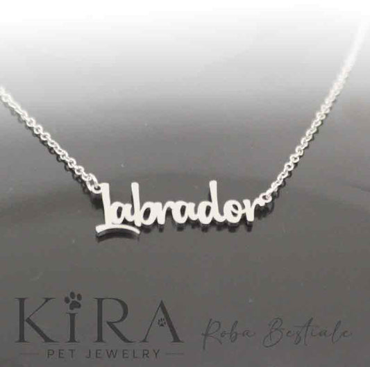 Collana KIRA PET JEWERLY - LABRADOR - In Acciaio Inox con catenella a maglia fine