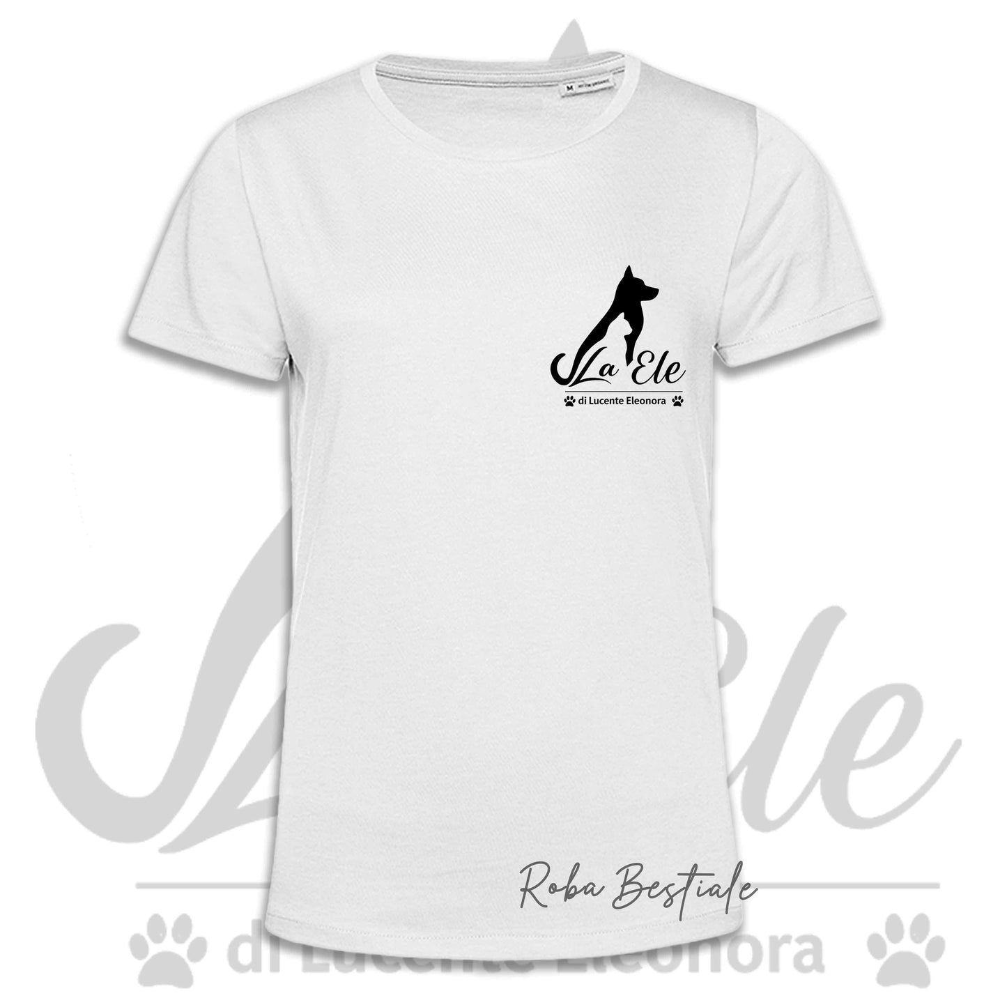 T-Shirt LA ELE di Eleonora Lucente - Logo BIANCO o NERO - 100% Cotone, NERA, BIANCA o GRIGIA, Uomo o Donna - dalla XS alla 5XL
