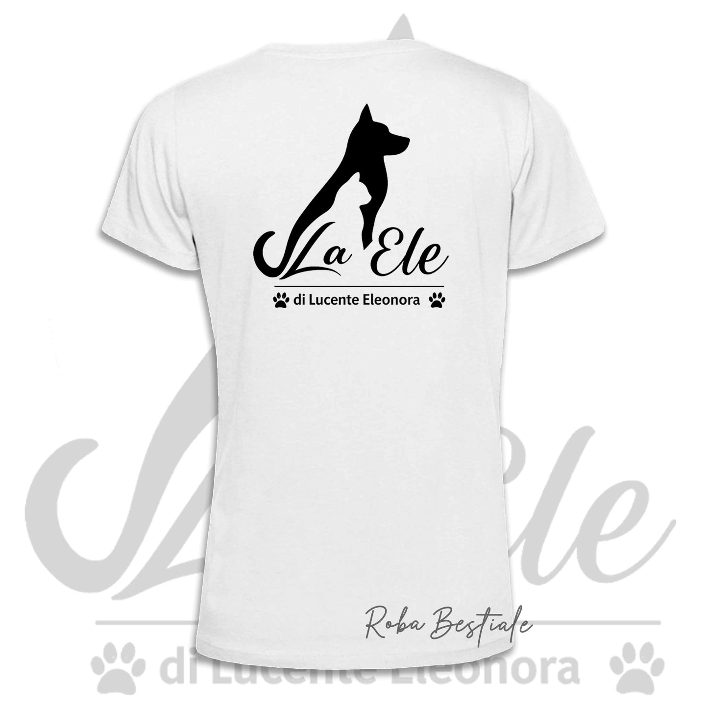 T-Shirt LA ELE di Eleonora Lucente - Logo BIANCO o NERO - 100% Cotone, NERA, BIANCA o GRIGIA, Uomo o Donna - dalla XS alla 5XL