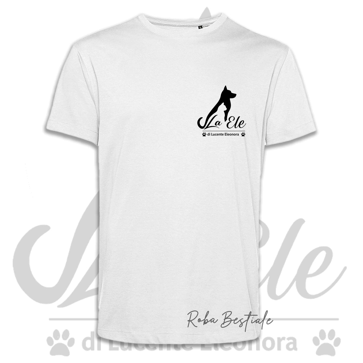 T-Shirt LA ELE di Eleonora Lucente - Logo BIANCO o NERO - 100% Cotone, NERA, BIANCA o GRIGIA, Uomo o Donna - dalla XS alla 5XL