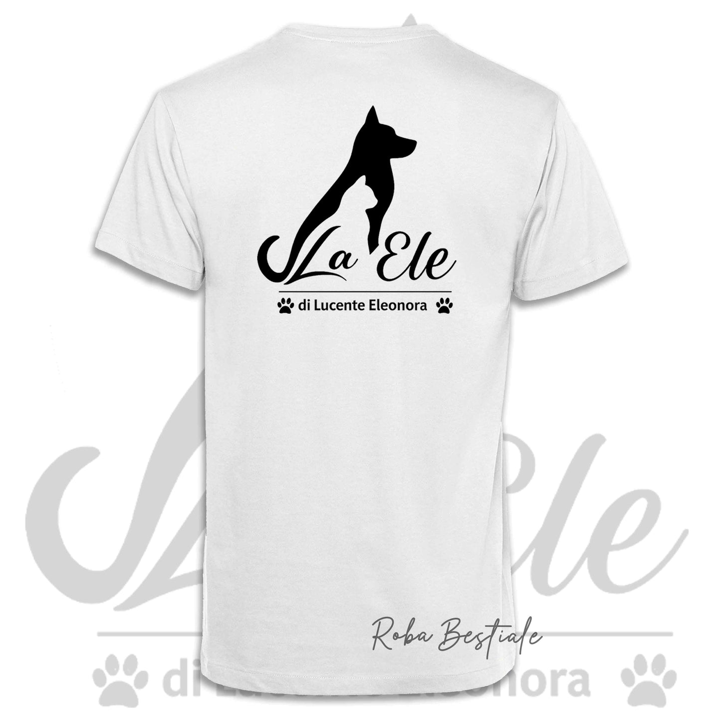 T-Shirt LA ELE di Eleonora Lucente - Logo BIANCO o NERO - 100% Cotone, NERA, BIANCA o GRIGIA, Uomo o Donna - dalla XS alla 5XL