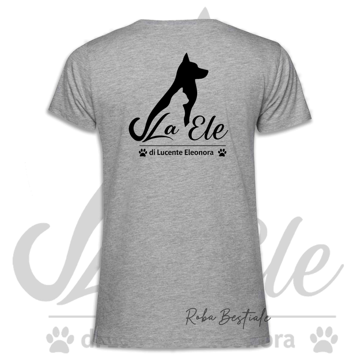 T-Shirt LA ELE di Eleonora Lucente - Logo BIANCO o NERO - 100% Cotone, NERA, BIANCA o GRIGIA, Uomo o Donna - dalla XS alla 5XL