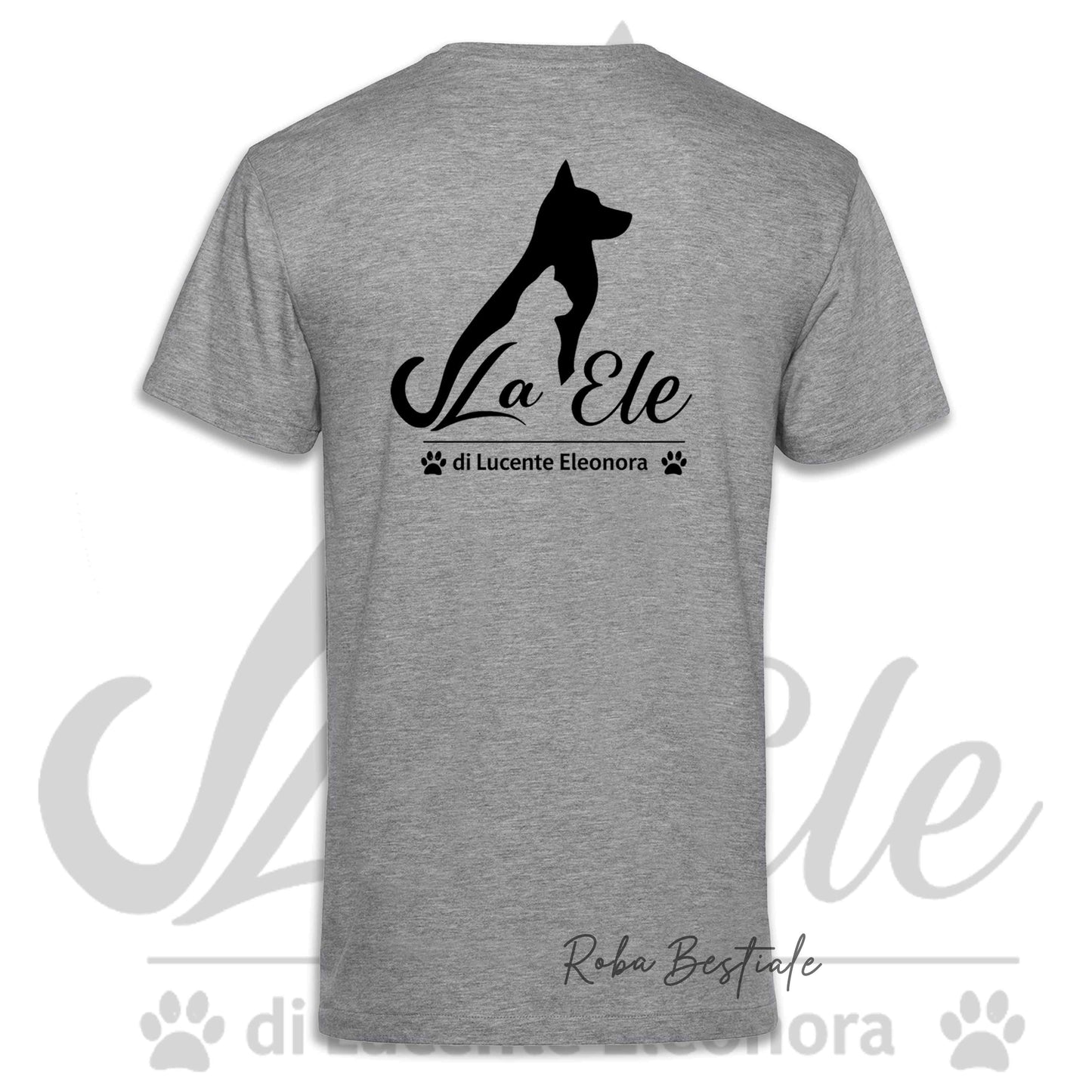 T-Shirt LA ELE di Eleonora Lucente - Logo BIANCO o NERO - 100% Cotone, NERA, BIANCA o GRIGIA, Uomo o Donna - dalla XS alla 5XL