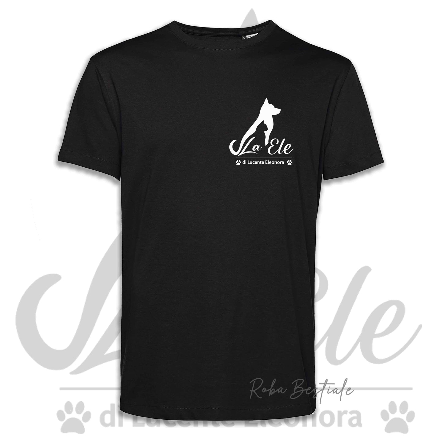 T-Shirt LA ELE di Eleonora Lucente - Logo BIANCO o NERO - 100% Cotone, NERA, BIANCA o GRIGIA, Uomo o Donna - dalla XS alla 5XL