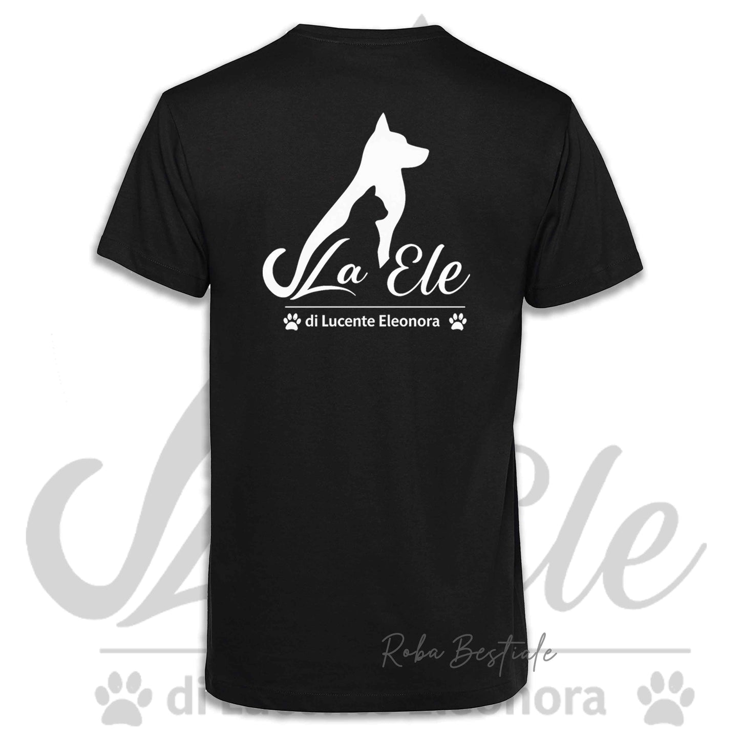 T-Shirt LA ELE di Eleonora Lucente - Logo BIANCO o NERO - 100% Cotone, NERA, BIANCA o GRIGIA, Uomo o Donna - dalla XS alla 5XL