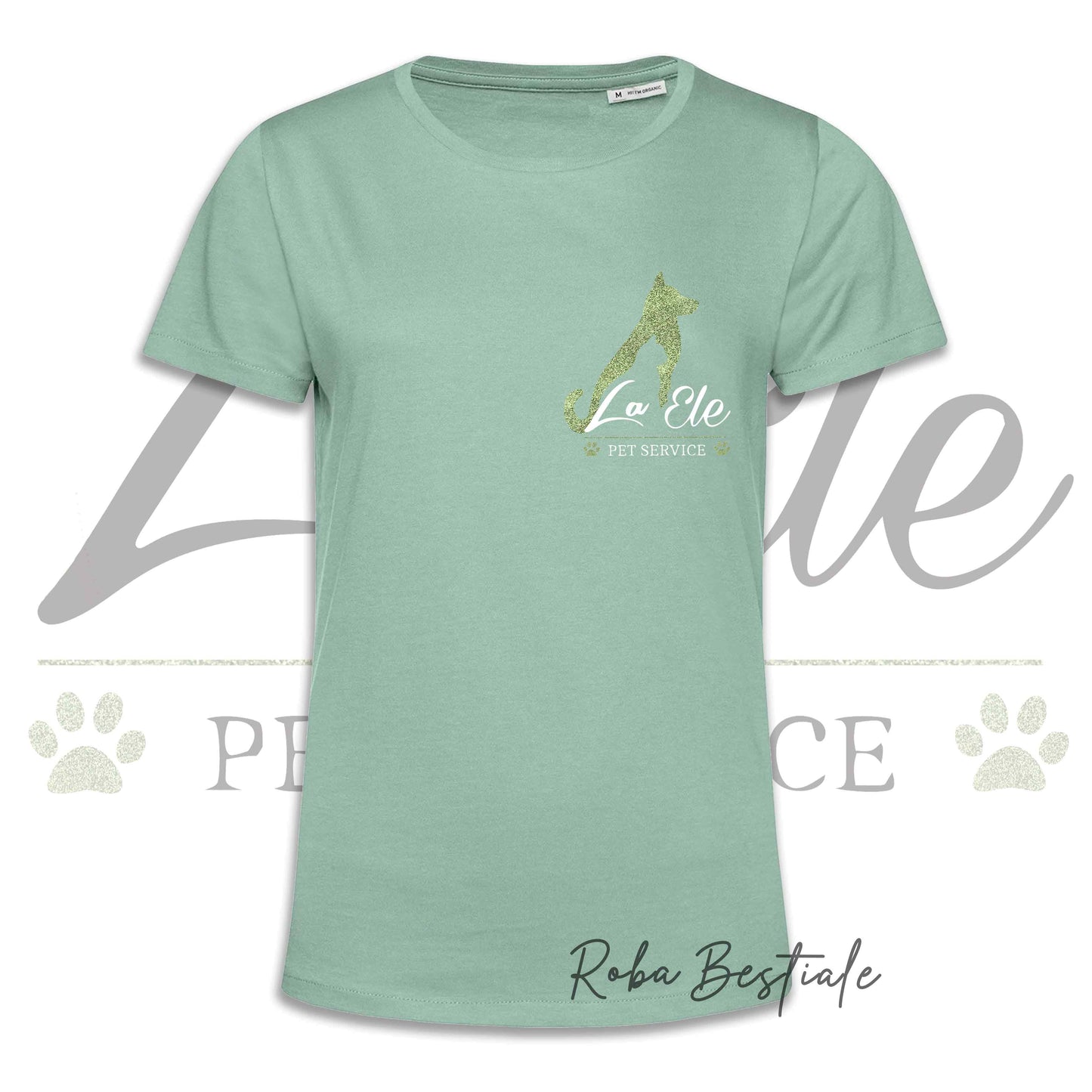 T-Shirt LA ELE - Pet Service - Logo GLITTER GREEN - Da UOMO - 100% Cotone, IN TANTI COLORI! Dalla XS alla 5XL
