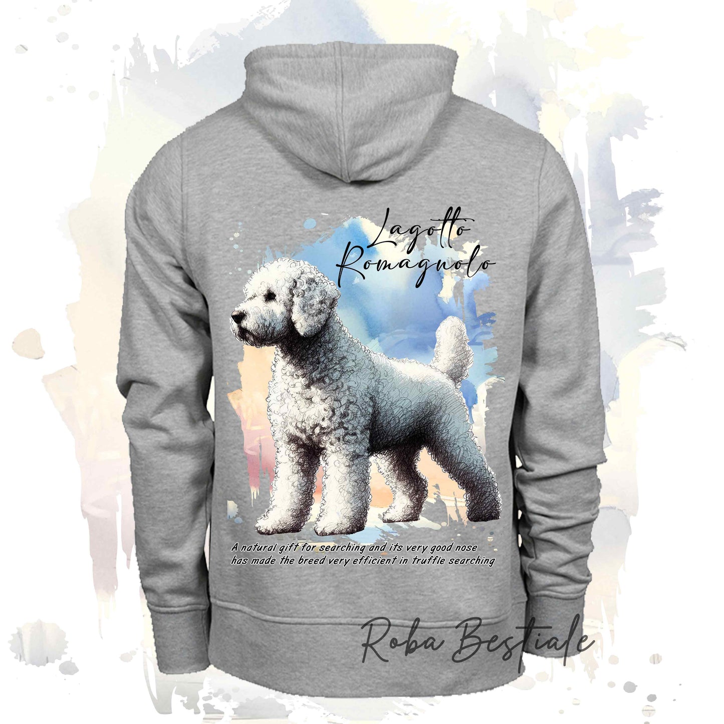 Felpa BEHAVIOR - LAGOTTO ROMAGNOLO Bianco Sporco - Standard FCI - Unisex - Grigia - dalla XS alla 3XL
