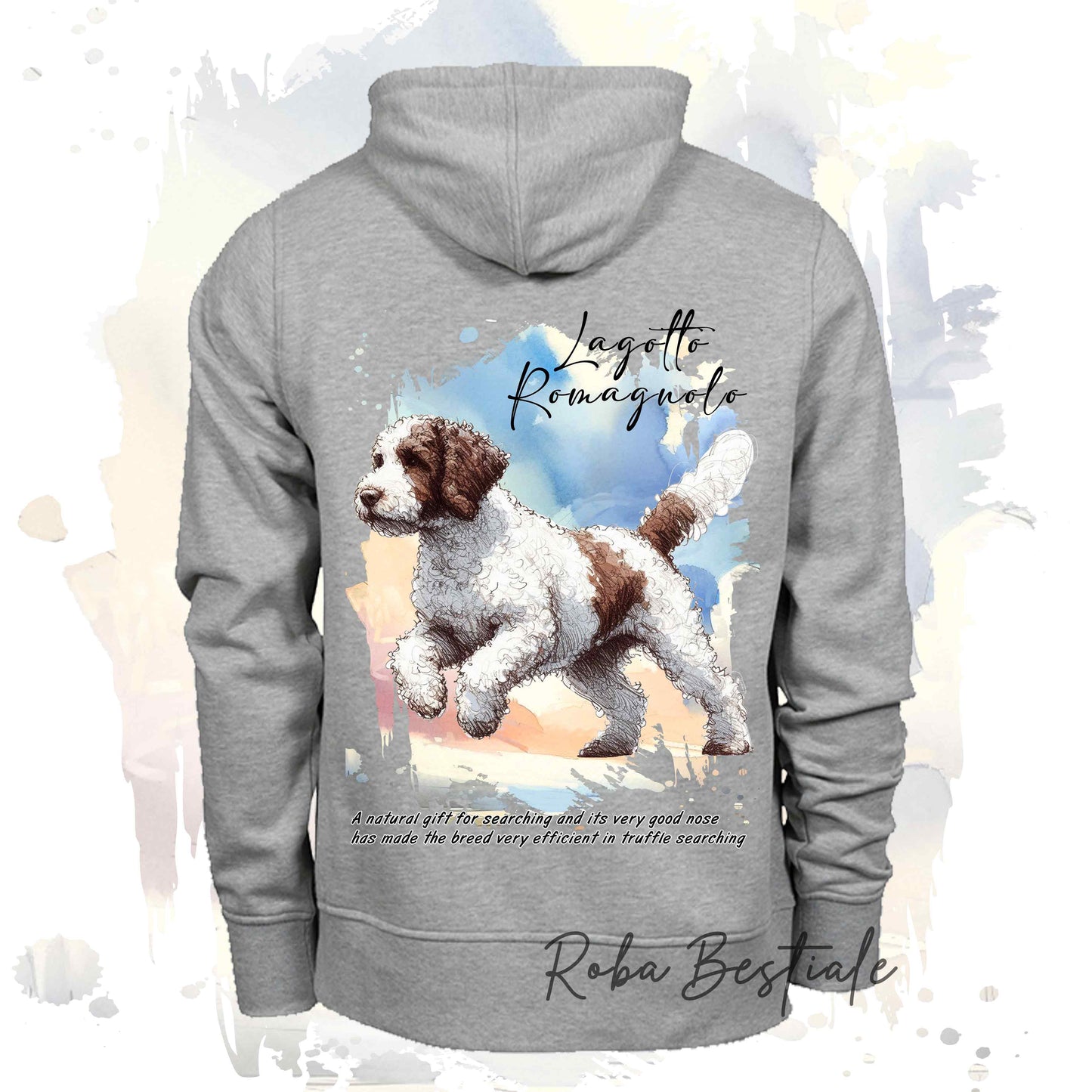 Felpa BEHAVIOR - LAGOTTO ROMAGNOLO Bianco e Marrone - Standard FCI - Unisex - Grigia - dalla XS alla 3XL