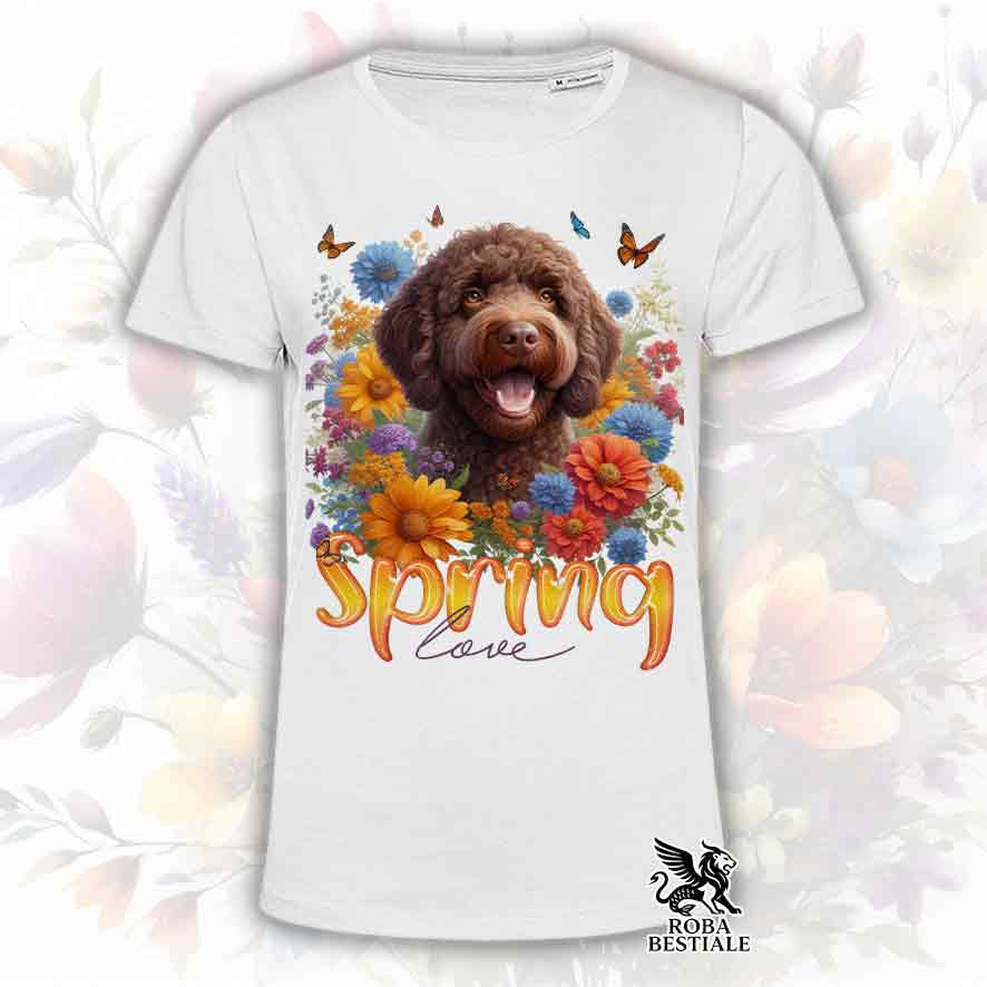 T-Shirt SPRING LOVE - LAGOTTO ROMAGNOLO Marrone - Bianca o Beige, da Uomo o da Donna - dalla XS alla 5XL