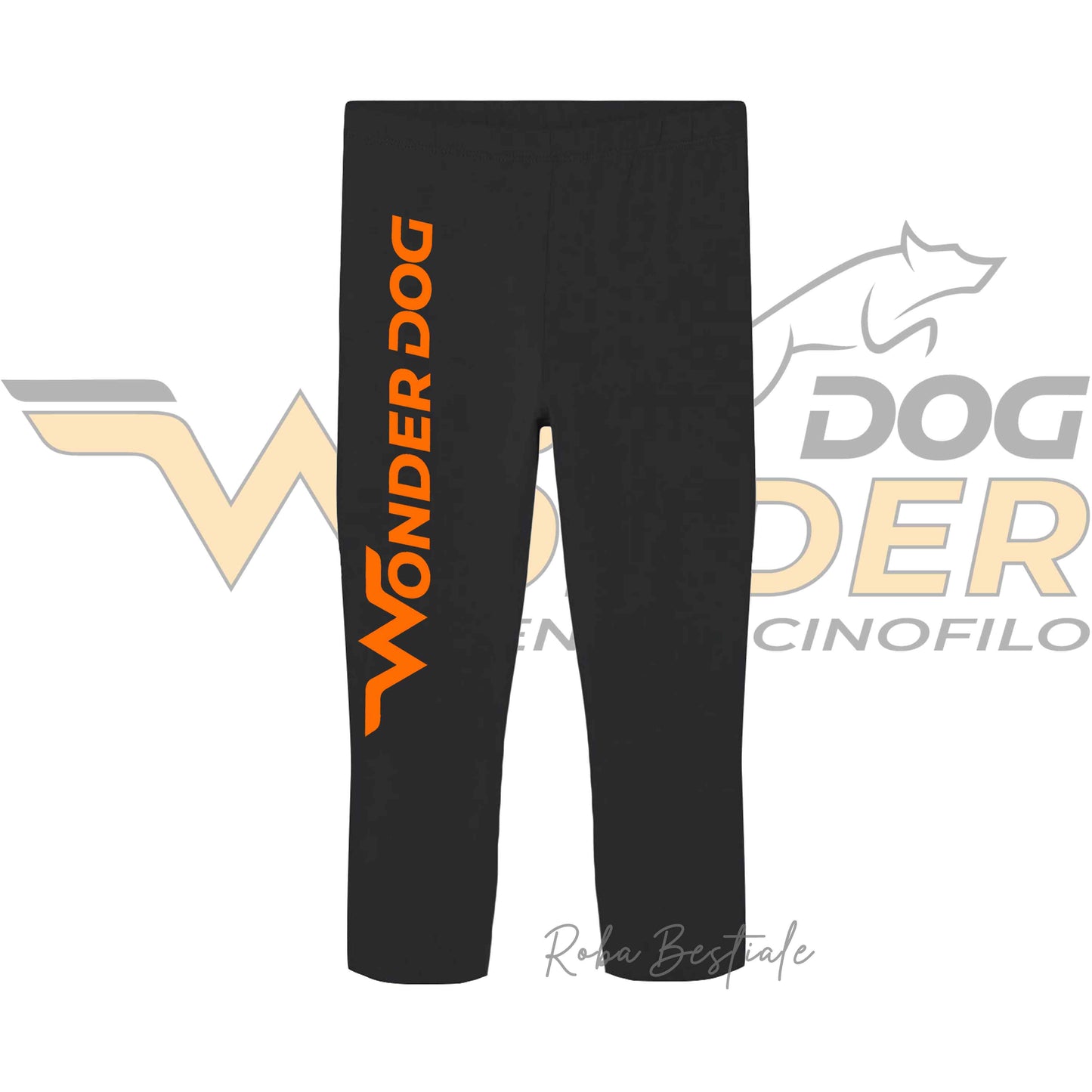 Leggins WONDERDOG - Neri, Da Donna, in Cotone ed Elastane - Gamba a 3/4 - Dalla XS alla XL