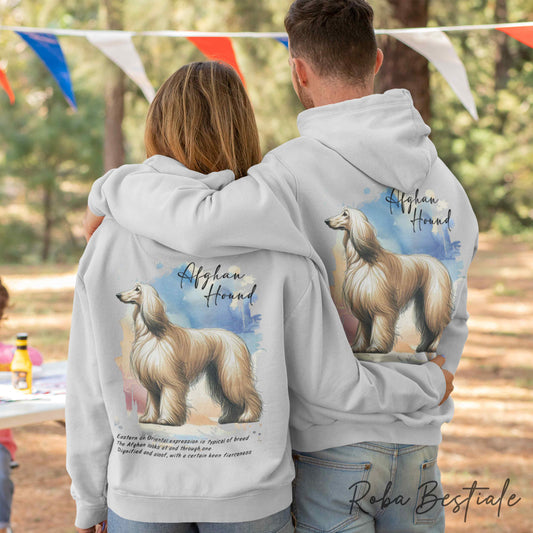Felpa BEHAVIOR - LEVRIERO AFGANO Crema - Standard FCI - Unisex - Grigia - dalla XS alla 3XL