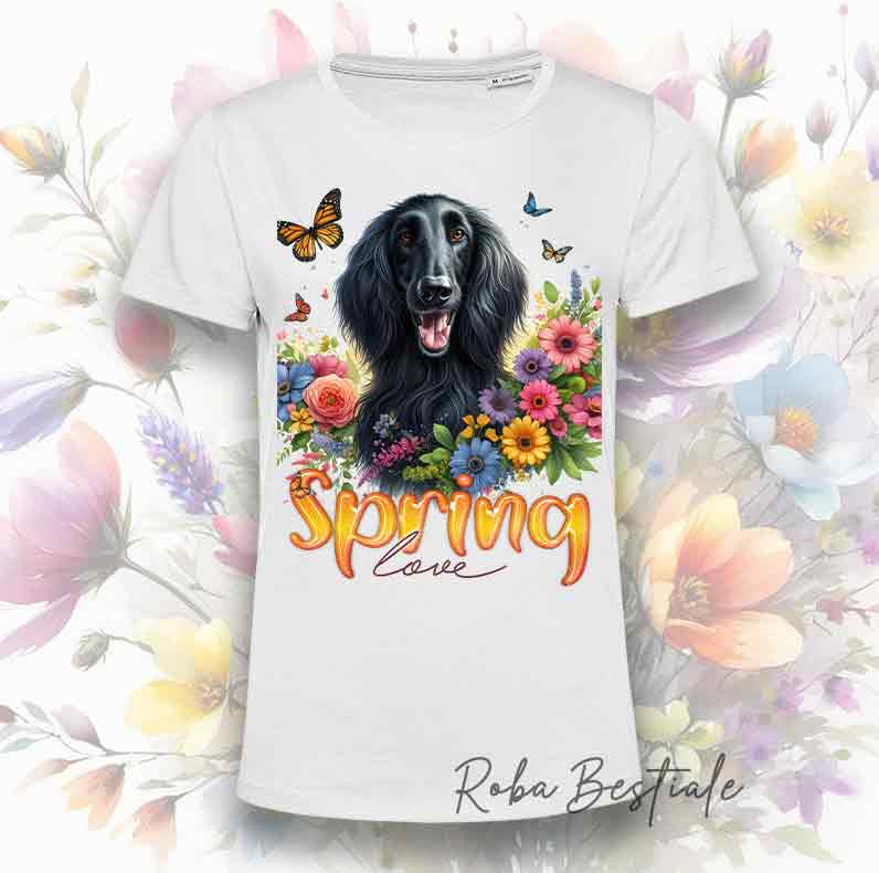 T-Shirt SPRING LOVE - LEVRIERO AFGANO - Nero
