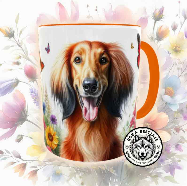 Tazza SPRING LOVE - LEVRIERO AFGANO - Diversi colori di mantello disponibili - In Ceramica, 330 ml